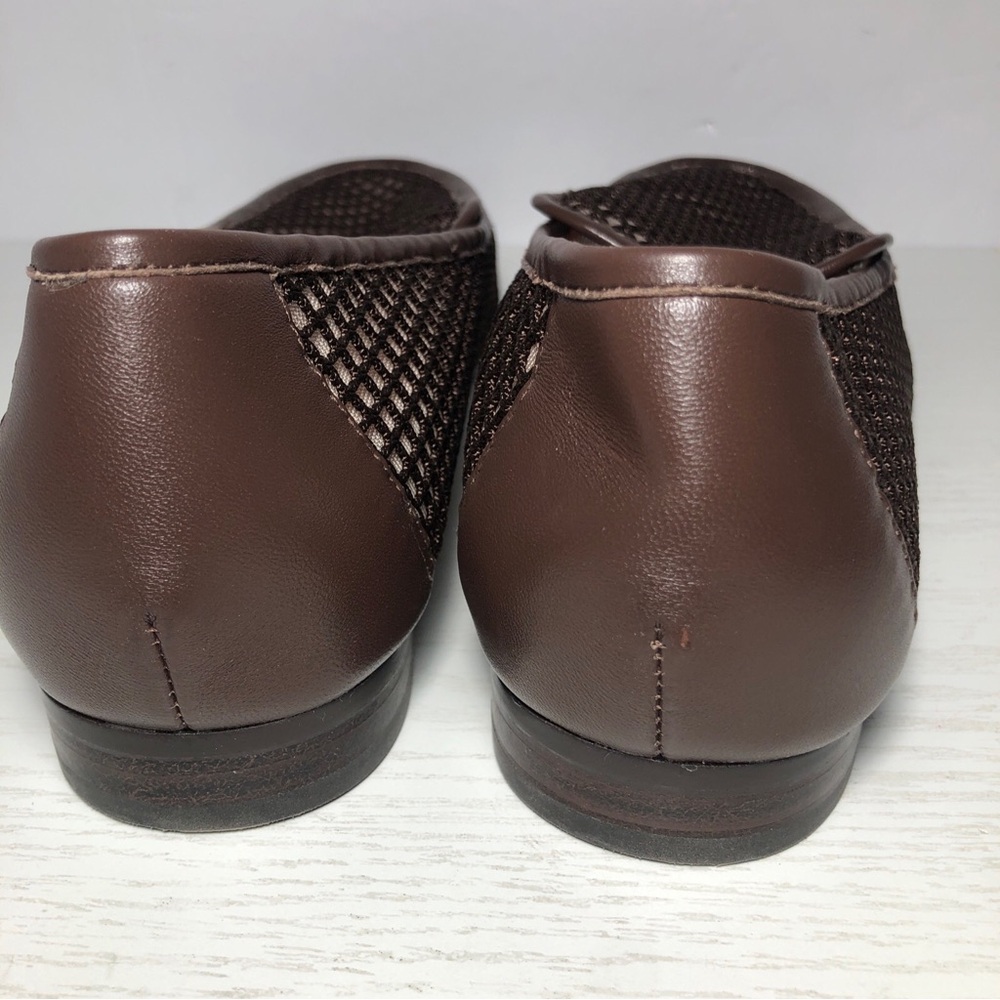Maeve x Bibi Lou Mesh Loafers Women Size US10-10.5 EU41 Dark Brown Leather Flats - Picture 5 of 7